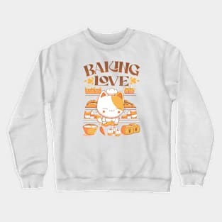 Baking Love Kawaii Cat by Tobe Fonseca Crewneck Sweatshirt